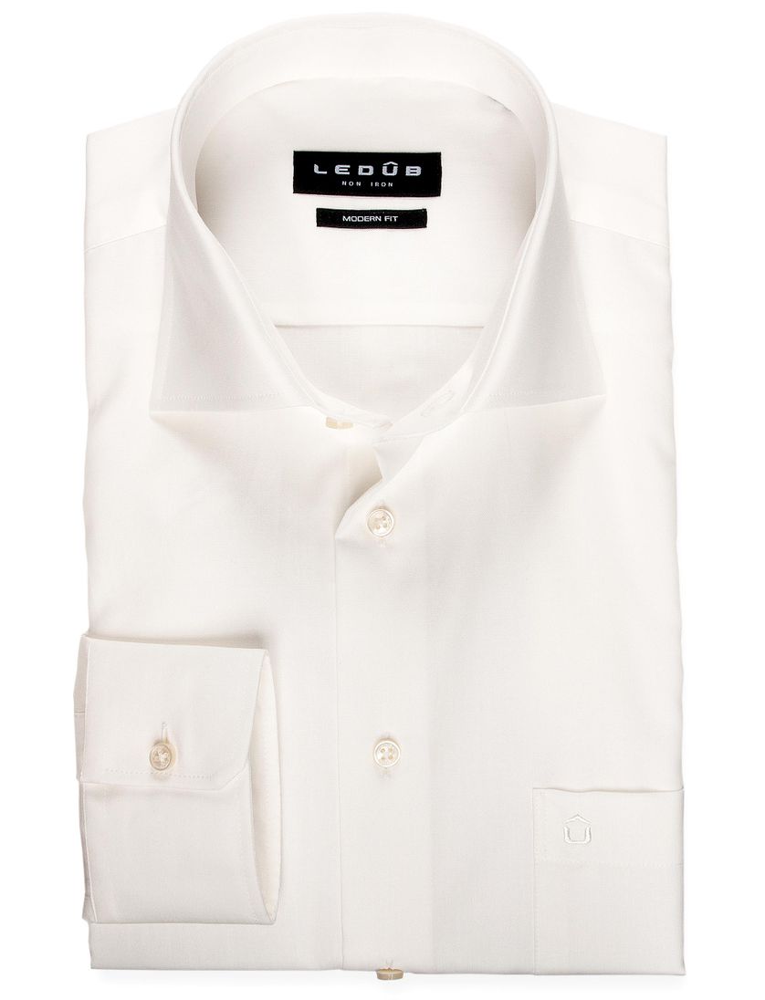 Ledub shirt mouwlengte 7 modern fit antique white