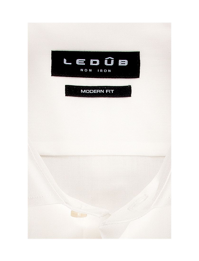 Ledub shirt mouwlengte 7 modern fit antique white