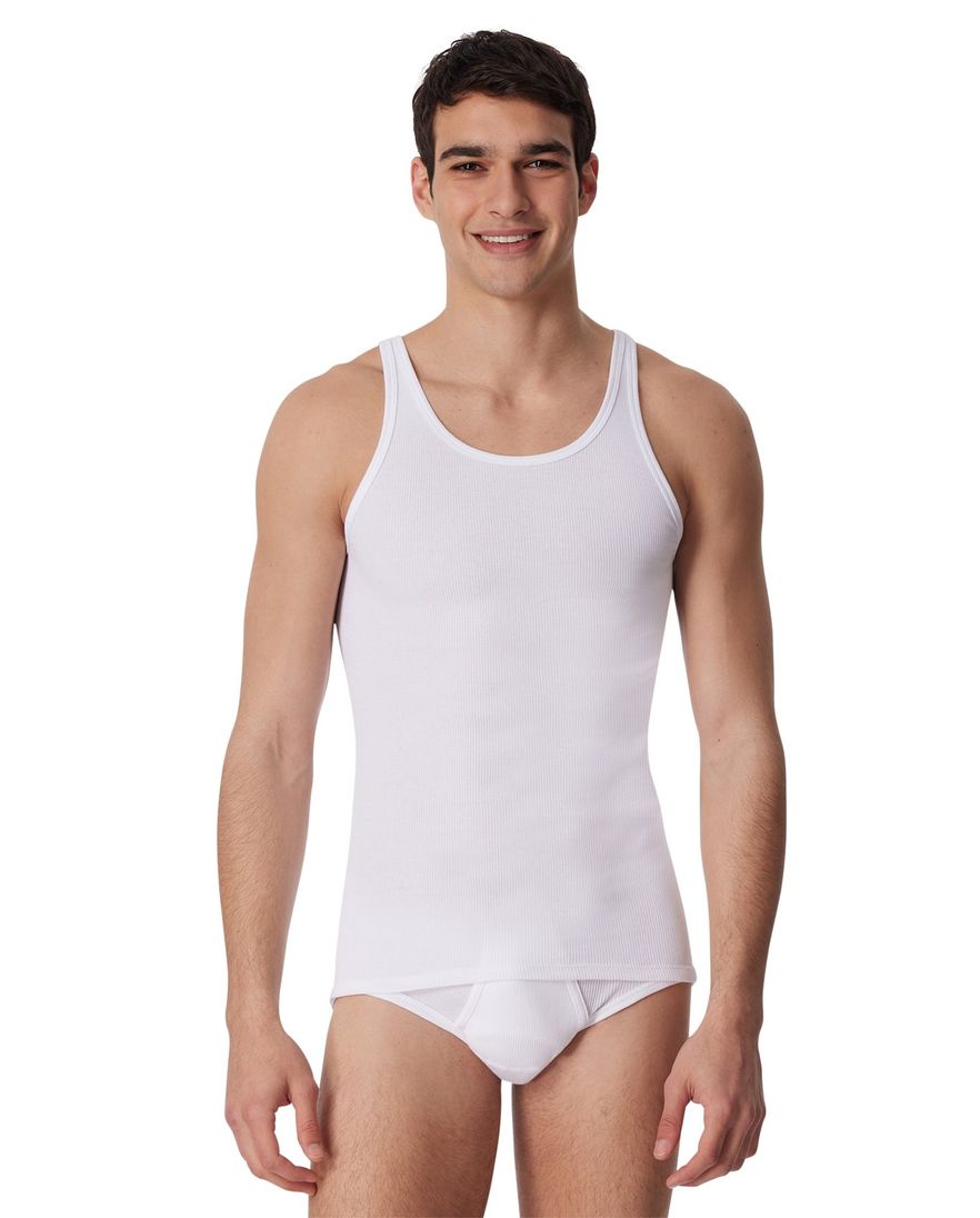 5=4 Schiesser Original Classics heren hemd doppelripp wit katoen