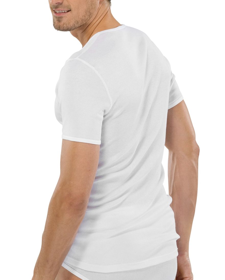 Schiesser t-shirt Original Classics wit doppelripp