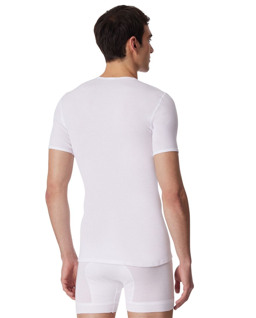 Schiesser t-shirt Original Classics wit doppelripp