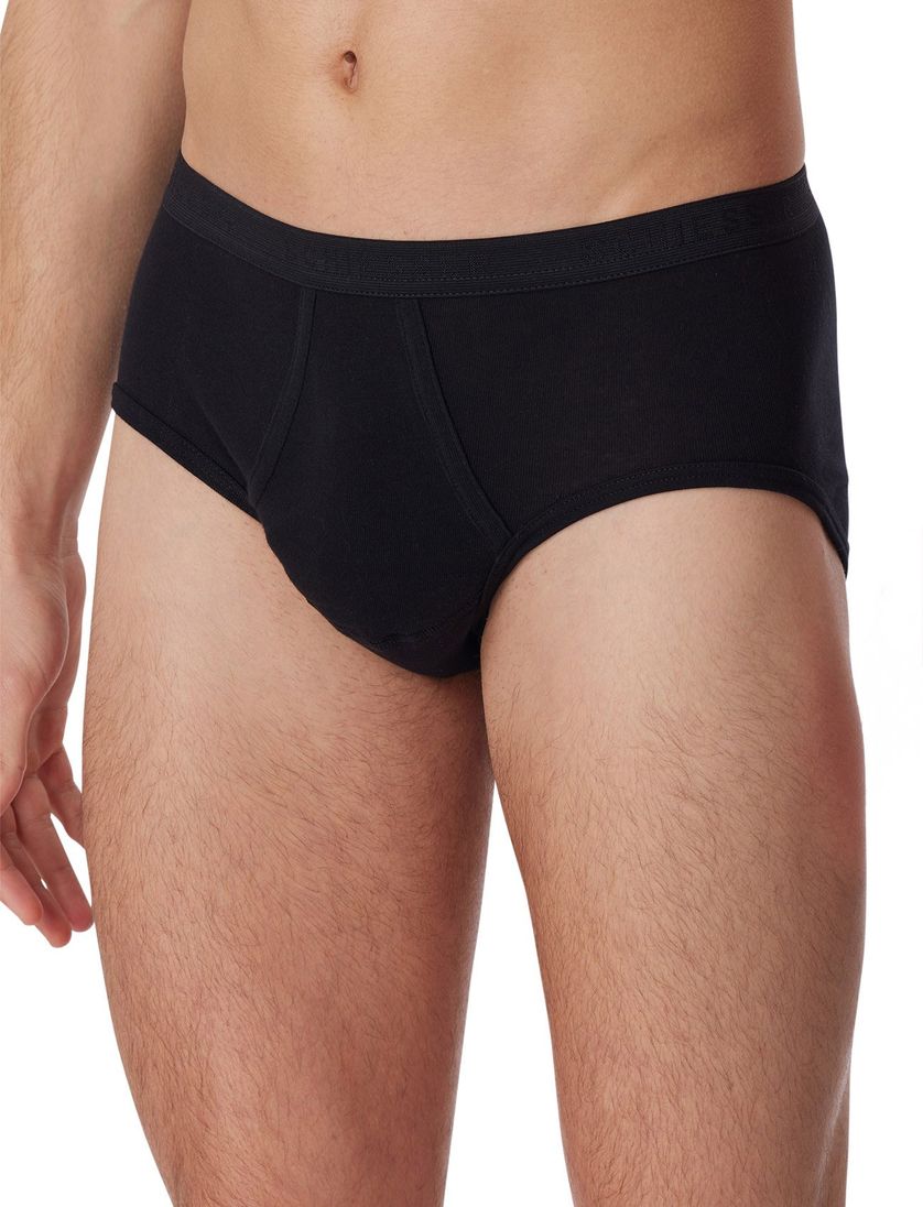 5=4 Schiesser Original slip katoen zwart met gulp