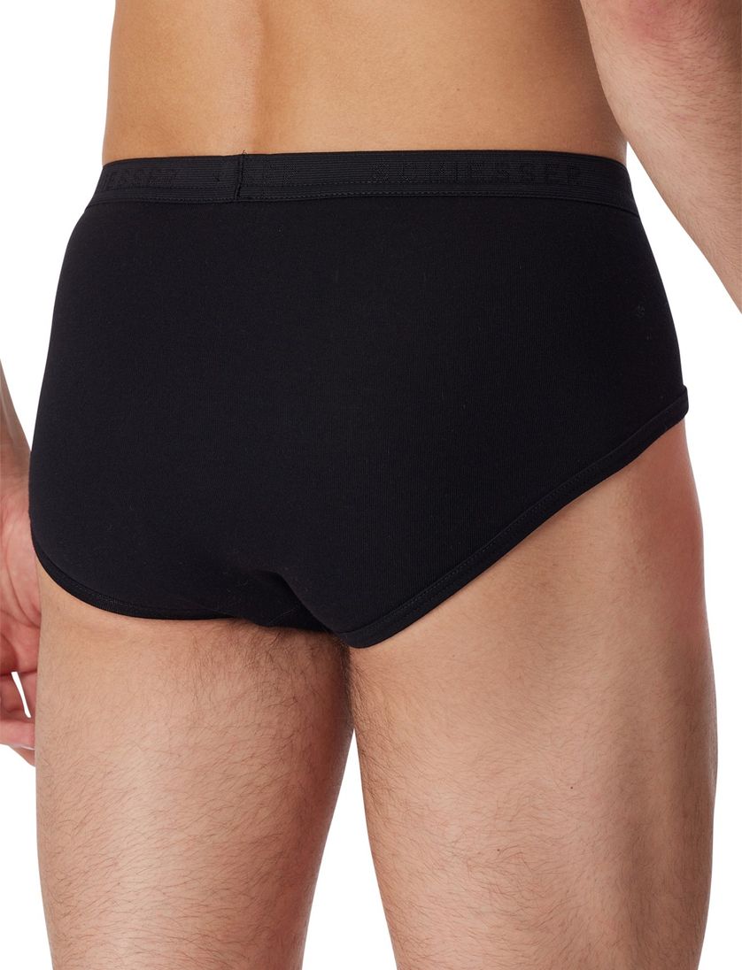 5=4 Schiesser Original slip katoen zwart met gulp