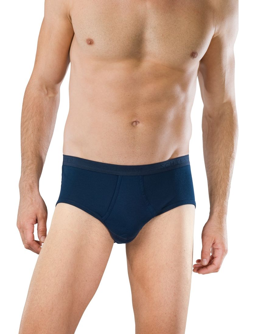 5=4 Schiesser Original slip feinripp navy met gulp