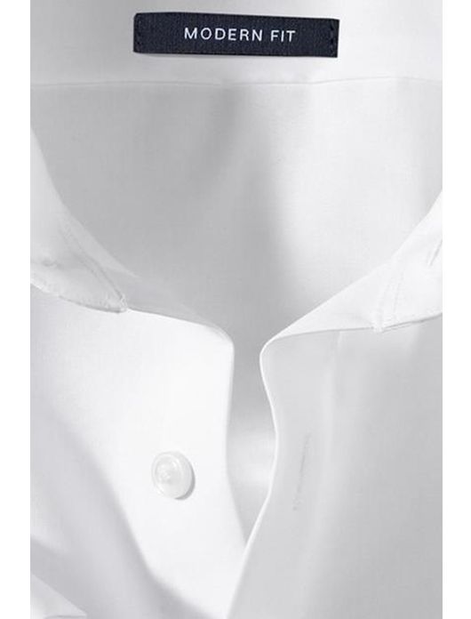 overhemd korte mouw Olymp Luxor Modern Fit wit effen katoen normale fit