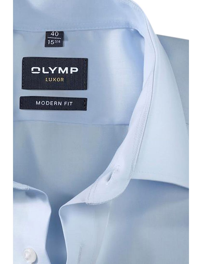 OLYMP kreukvrij overhemd korte mouw lichtblauw