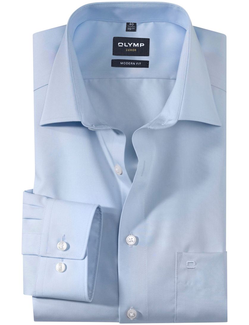 OLYMP Luxor overhemd lichtblauw strijkvrij