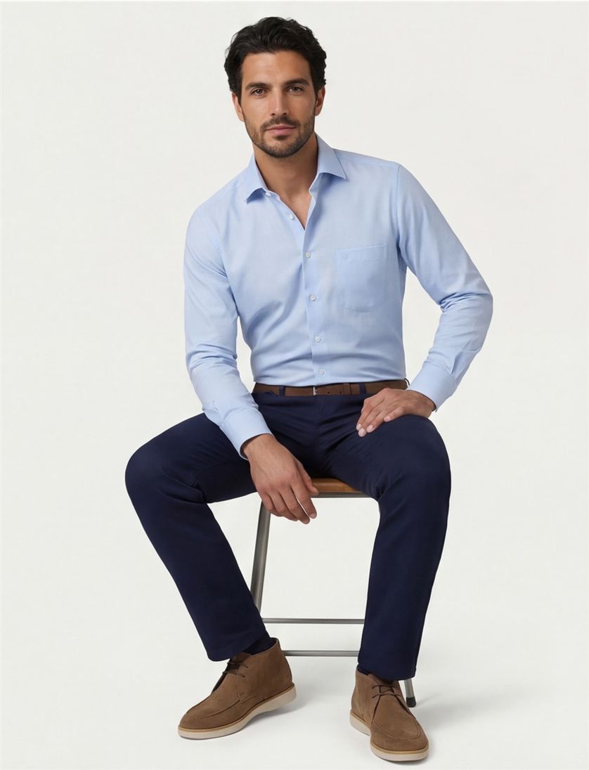 OLYMP Luxor overhemd lichtblauw strijkvrij