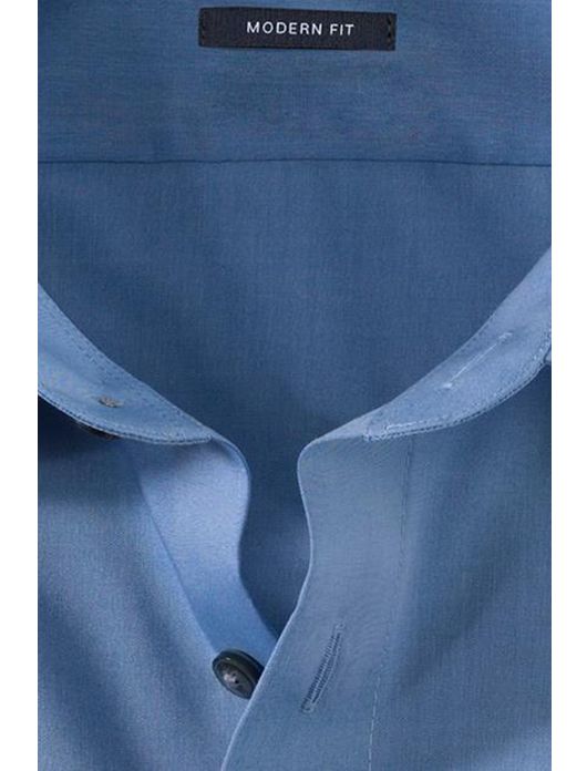 Olymp overhemd strijkvrij modern fit middenblauw