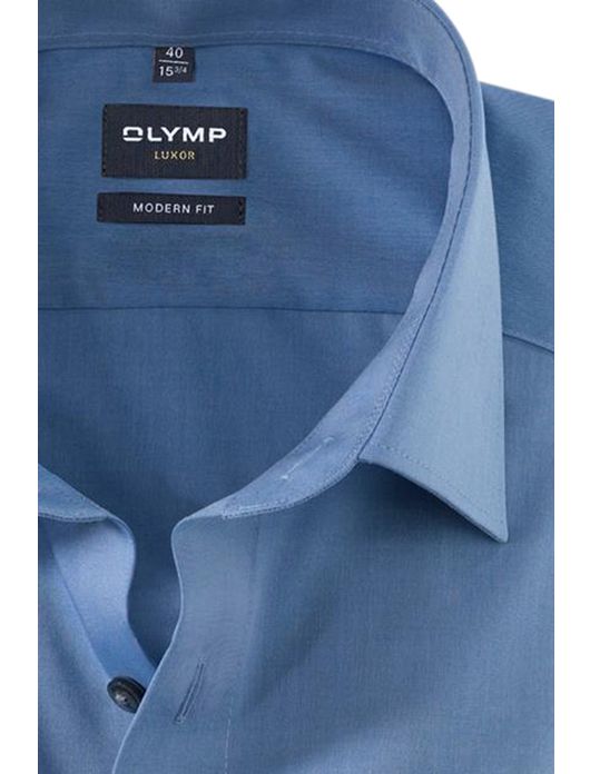 Olymp overhemd strijkvrij modern fit middenblauw
