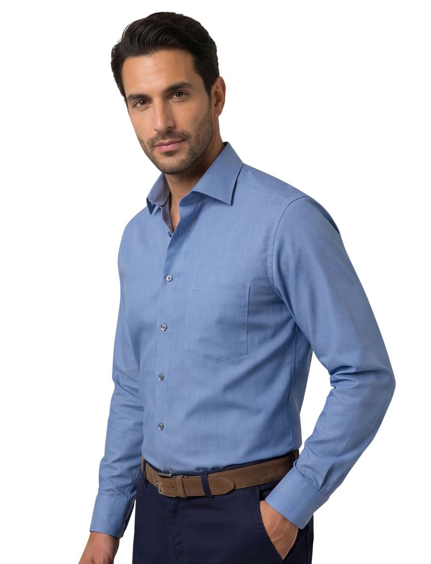 Olymp Luxor overhemd denim blue strijkvrij