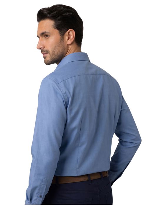 Olymp overhemd strijkvrij modern fit middenblauw