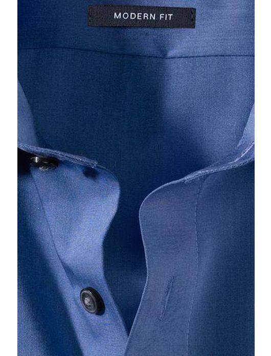 Olymp overhemd Chambray modern fit donkerblauw