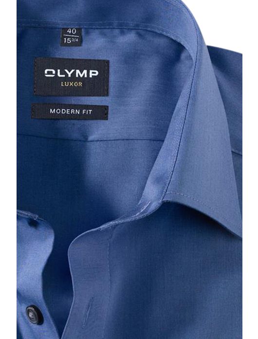 Olymp overhemd Chambray modern fit donkerblauw