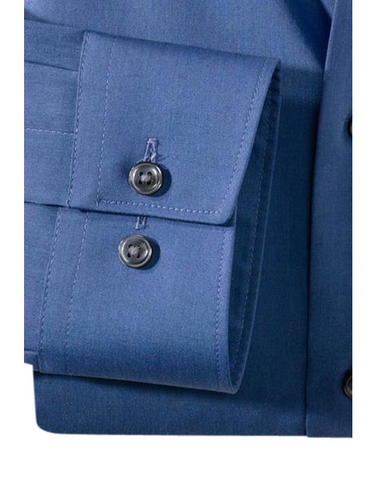 Olymp overhemd Chambray modern fit donkerblauw