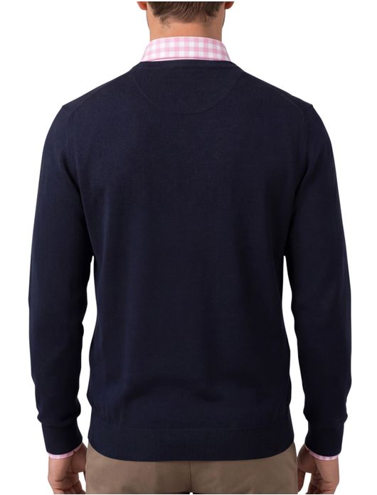 Olymp trui ronde hals navy merinowol