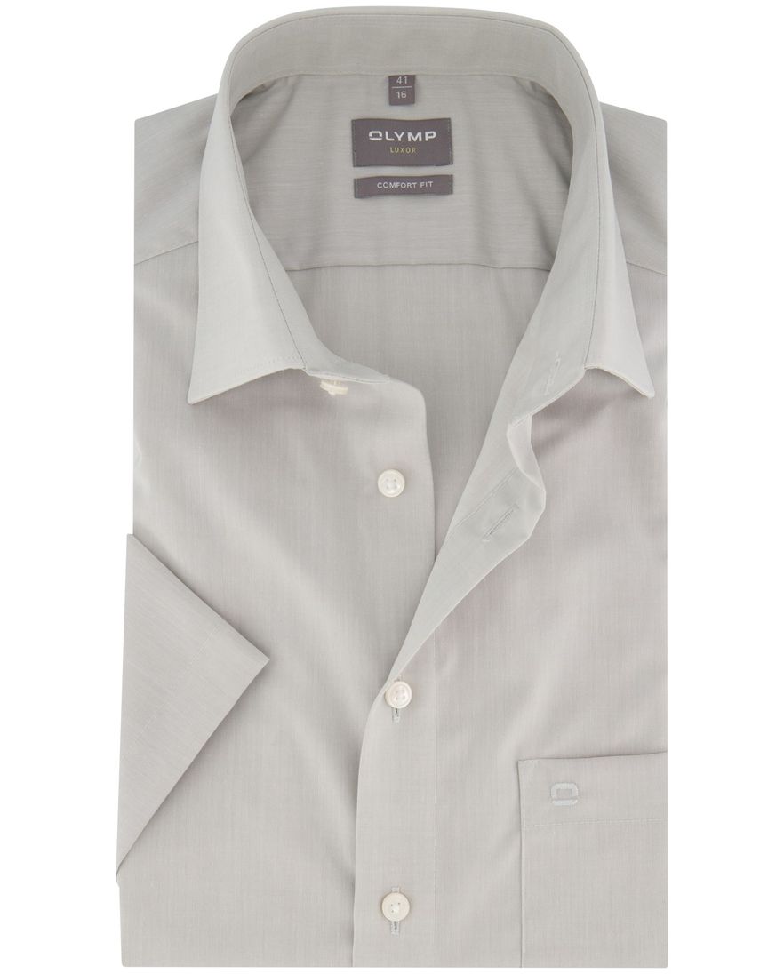 Olymp Luxor Comfort Fit overhemd korte mouw grijs