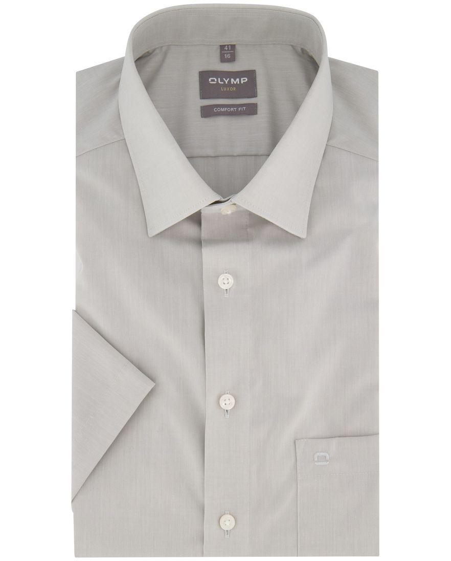 Olymp Luxor Comfort Fit overhemd korte mouw grijs