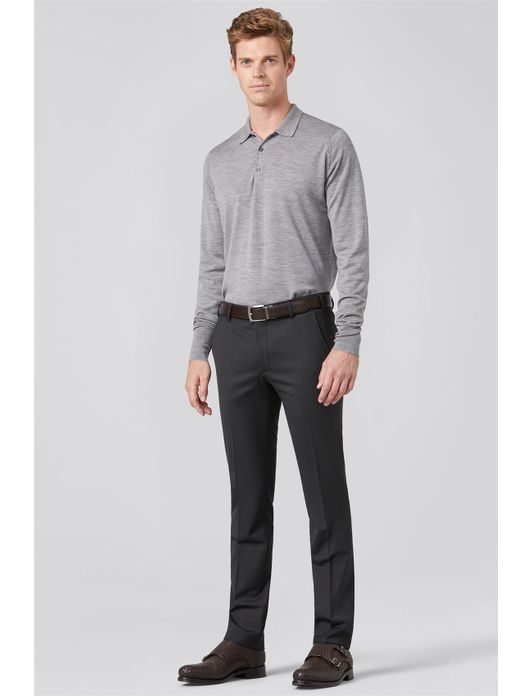 Meyer broek Roma dark grey red folklore dessin