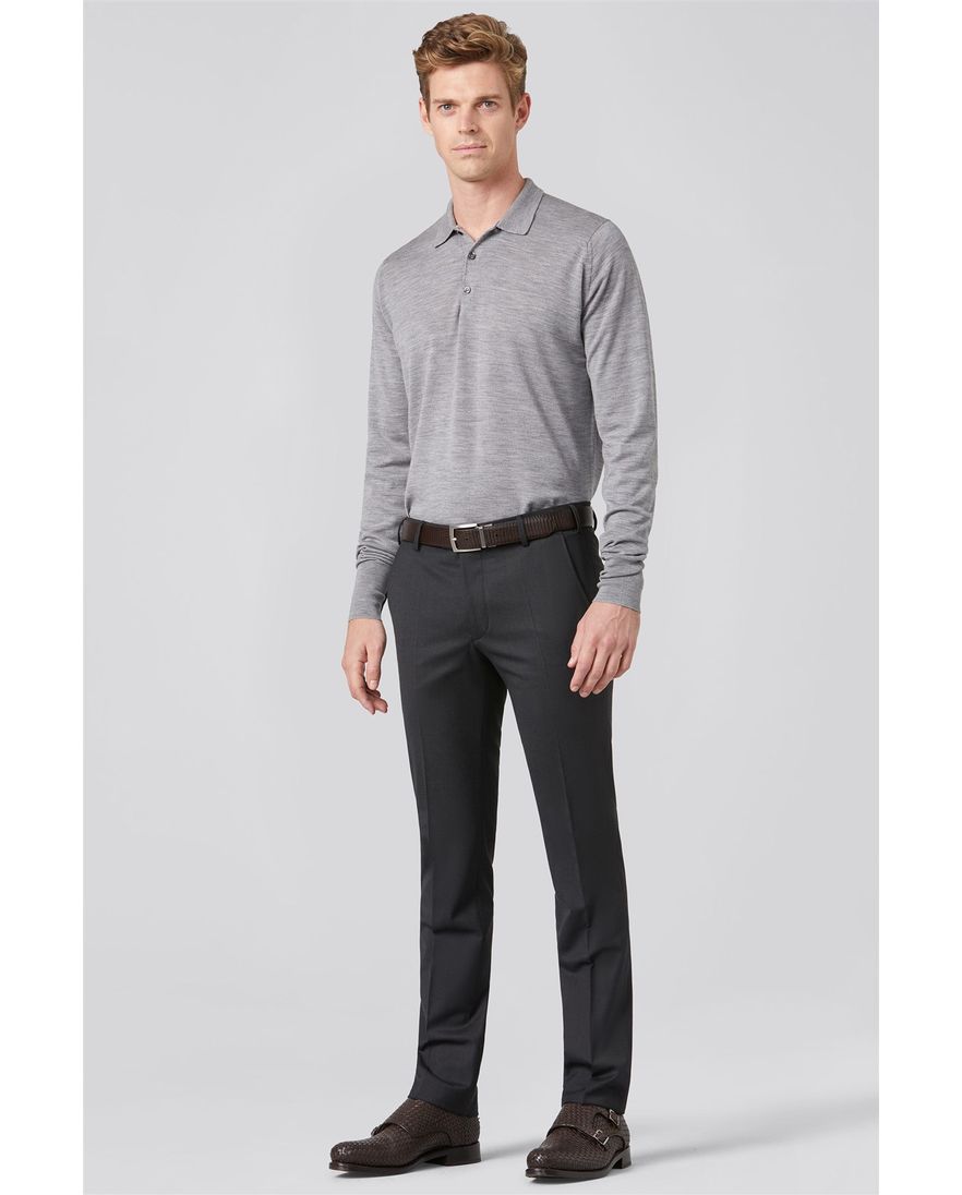 Meyer broek Roma dark grey red folklore dessin