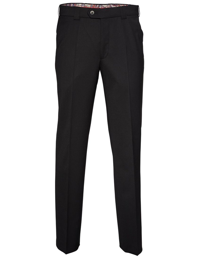 Meyer pantalon Roma wol stretch zwart