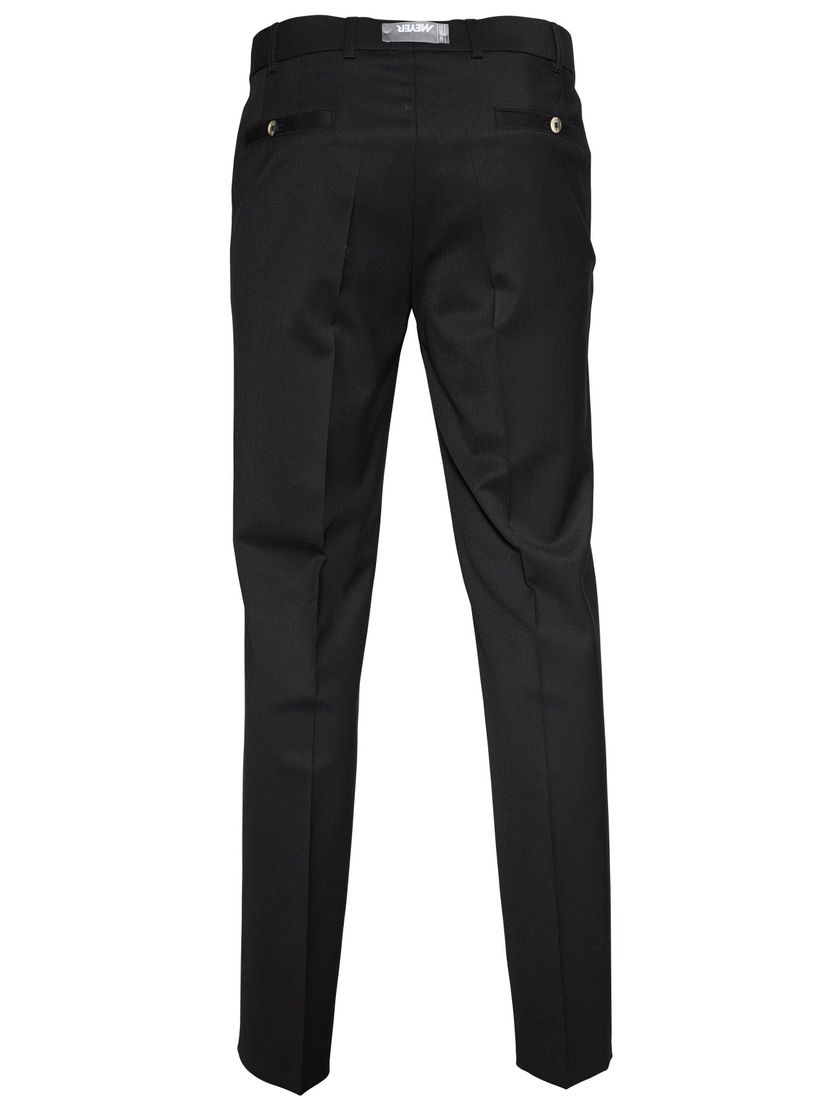 Meyer pantalon Roma wol stretch zwart