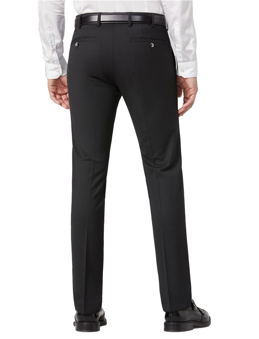 Meyer pantalon Roma wol stretch zwart