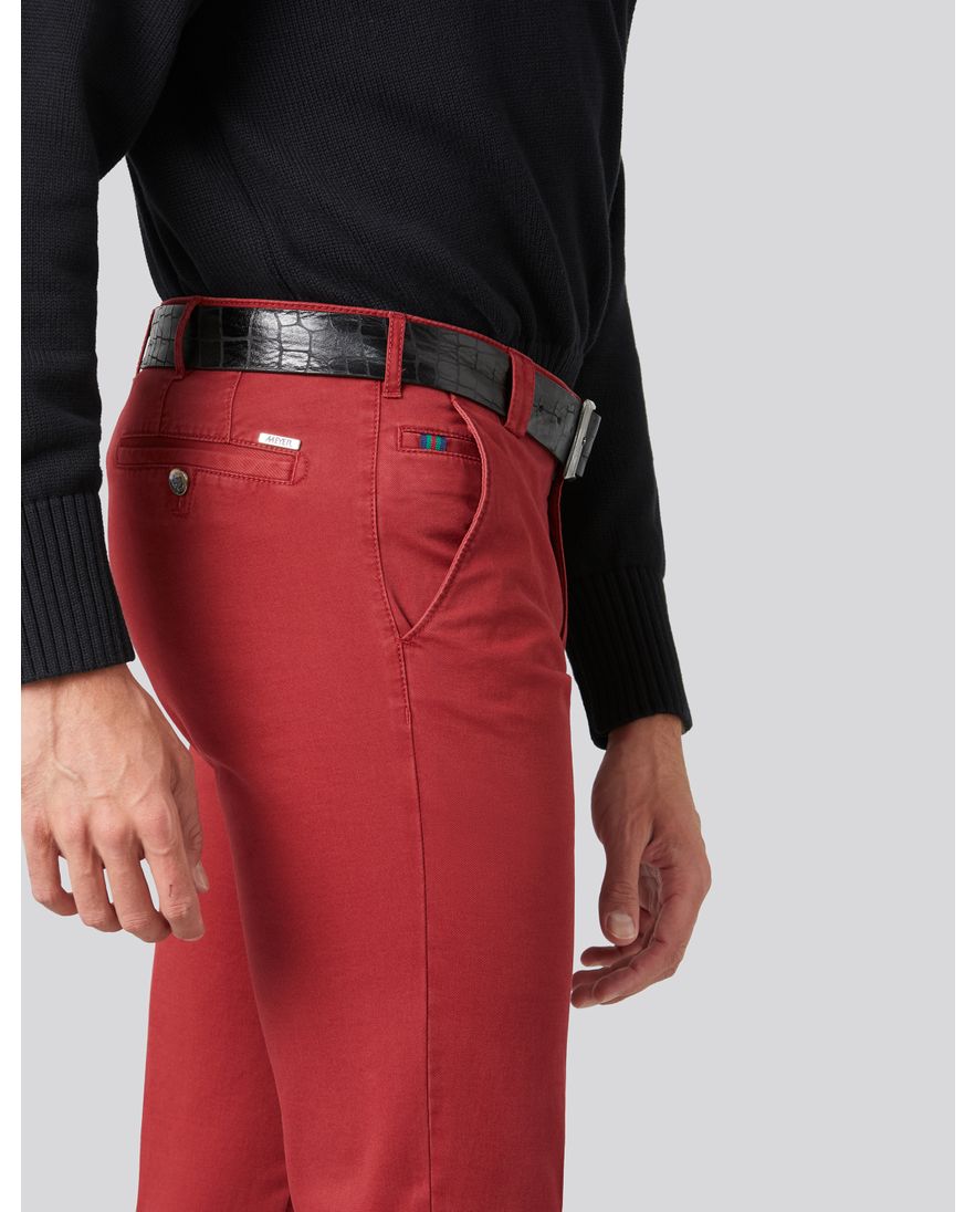 Meyer katoenen broek Roma rood effen katoen