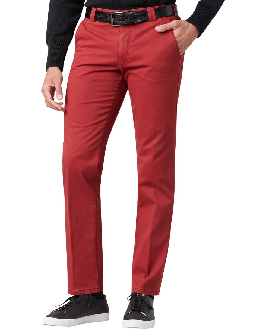 Meyer katoenen broek Roma rood effen katoen
