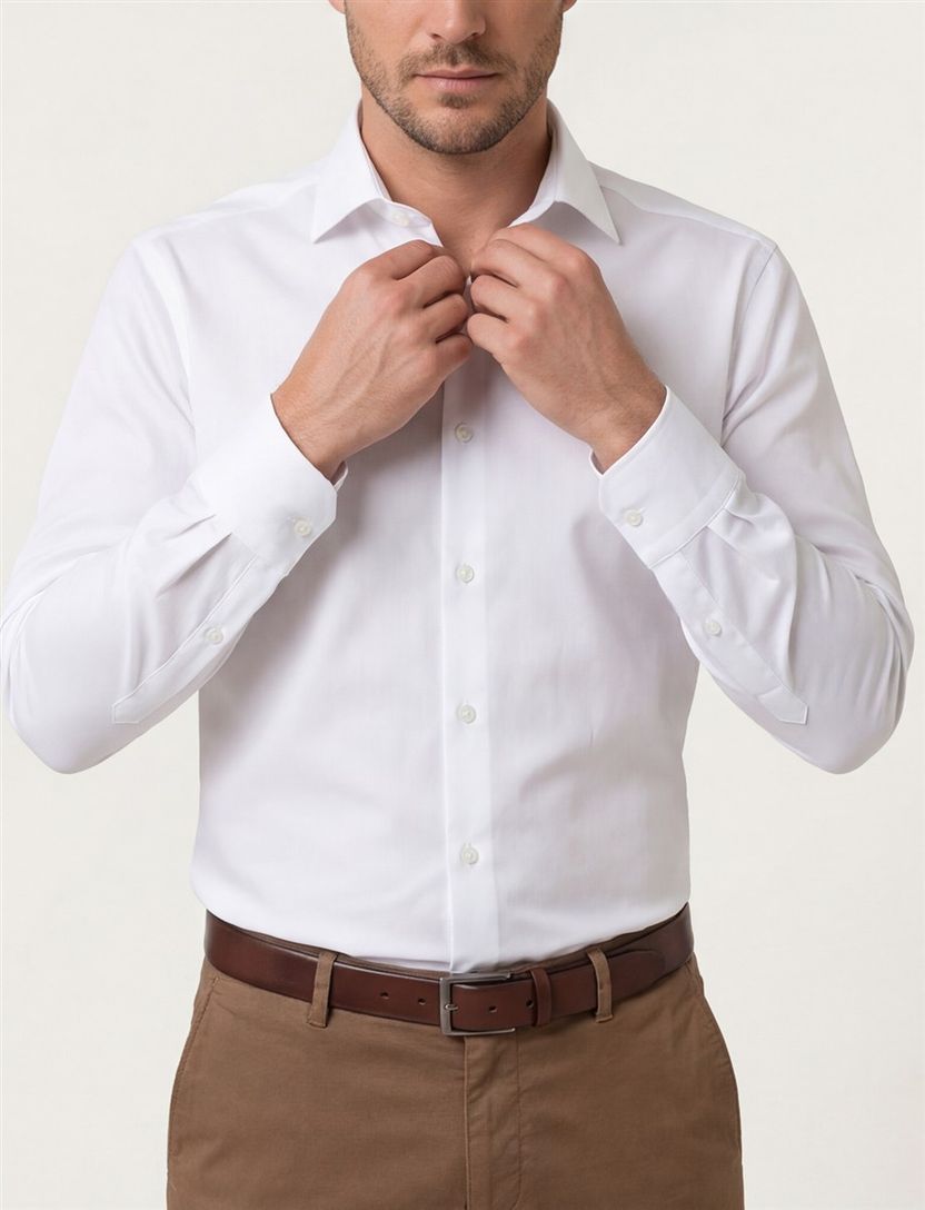 Olymp overhemd wit body fit semi widespread