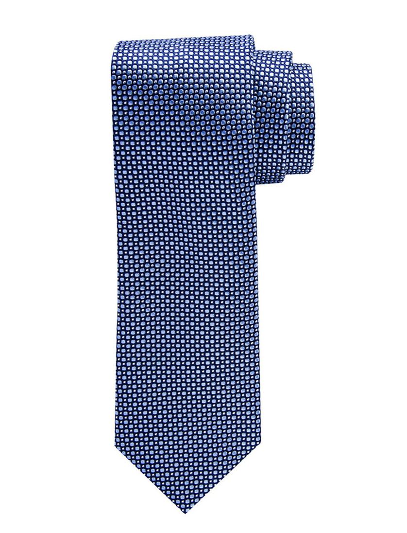 Profuomo stropdas blauw met motief puur zijde