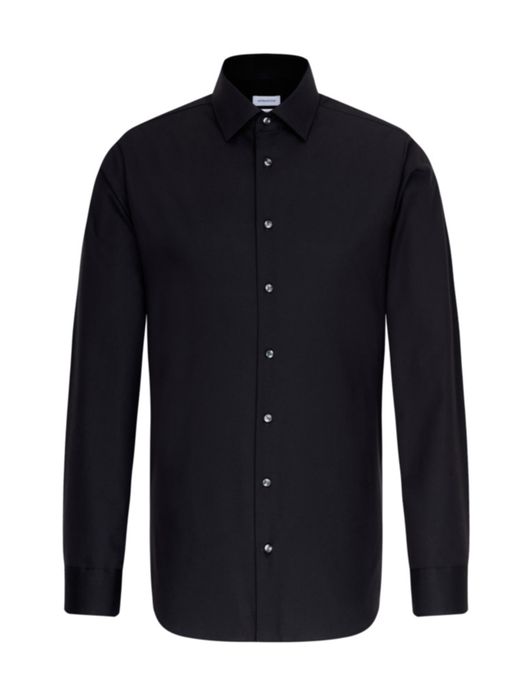 Seidensticker overhemd effen zwart slim fit