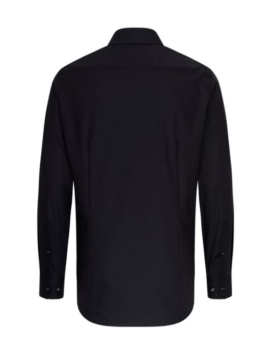 Seidensticker overhemd effen zwart slim fit