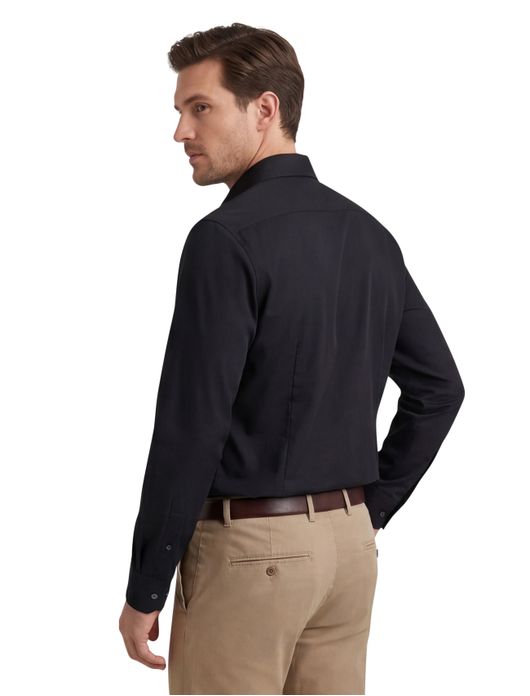 Seidensticker overhemd effen zwart slim fit