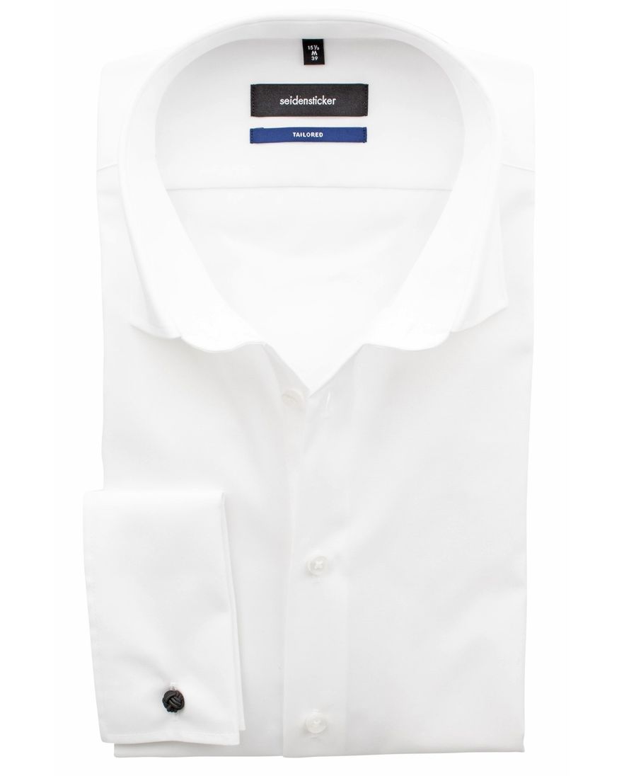 Seidensticker klassiek wit dubbele manchet Shaped