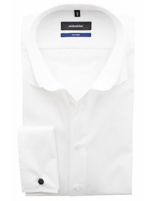 Seidensticker klassiek wit dubbele manchet