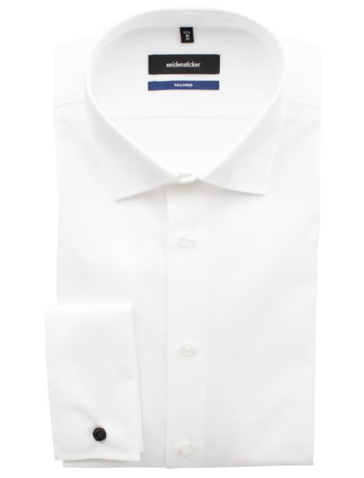 Seidensticker klassiek wit dubbele manchet