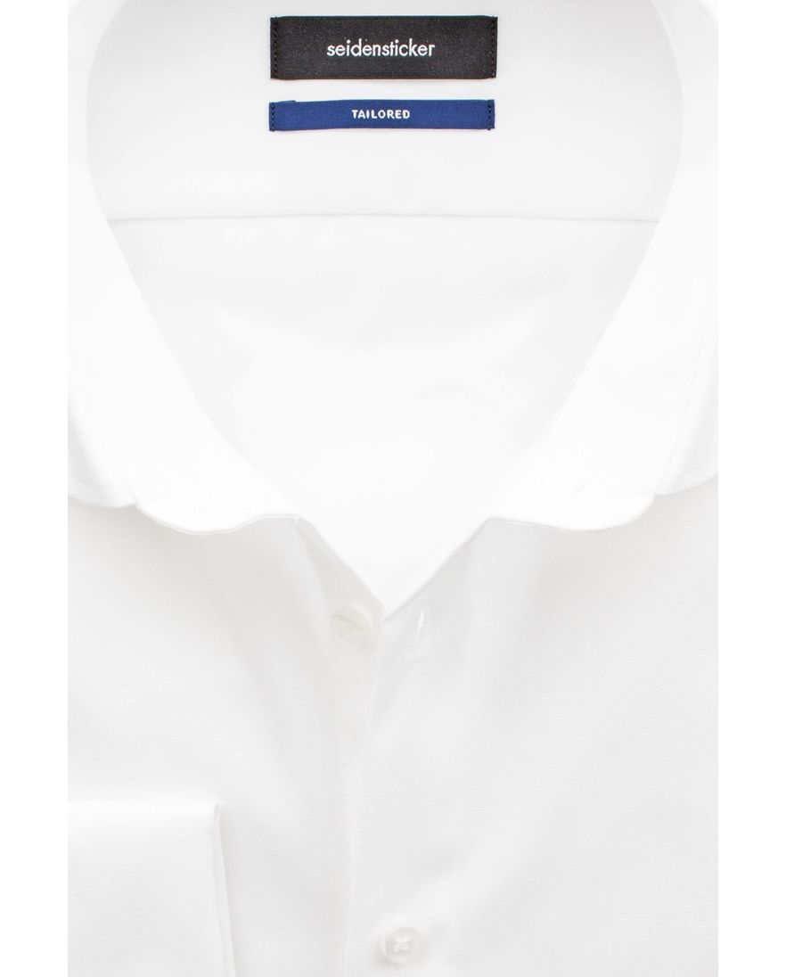 Seidensticker klassiek wit dubbele manchet Shaped