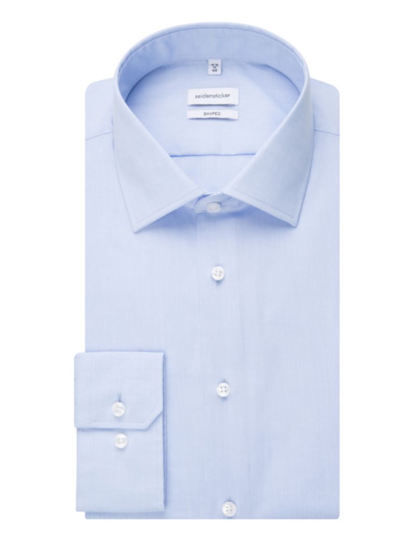 Seidensticker overhemd chalcedoon blauw Shaped