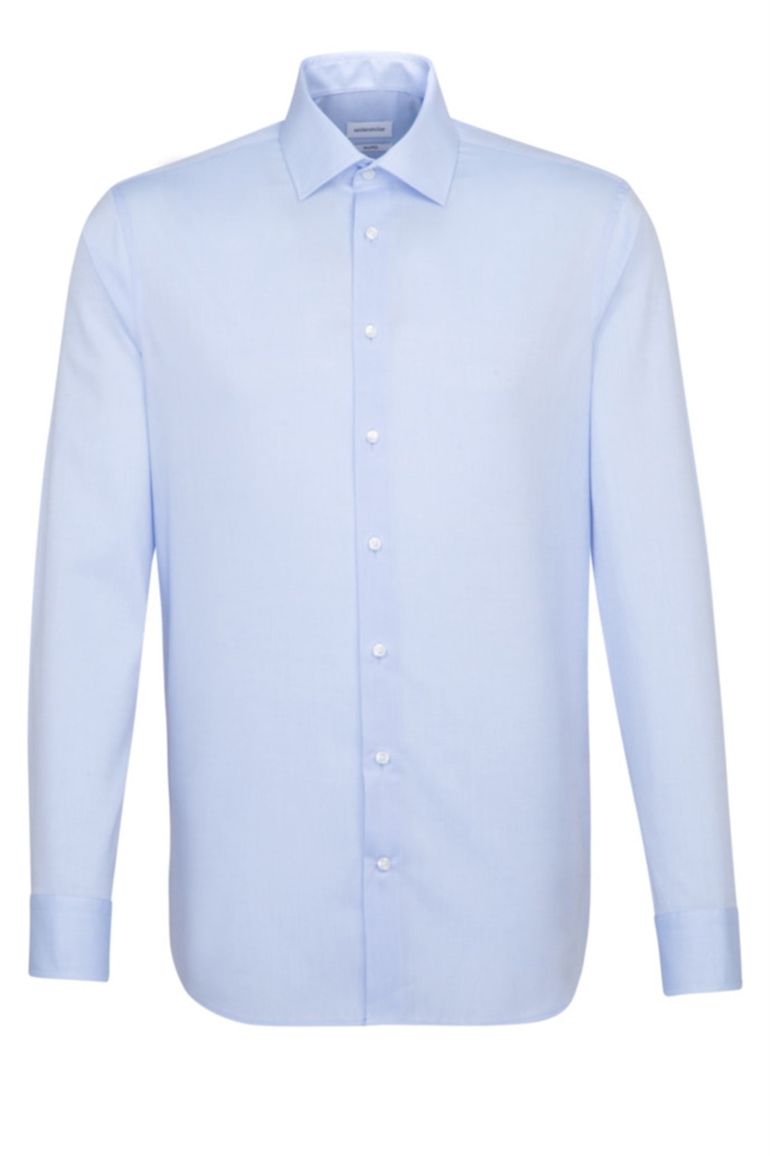 Seidensticker overhemd light blue witte knoop