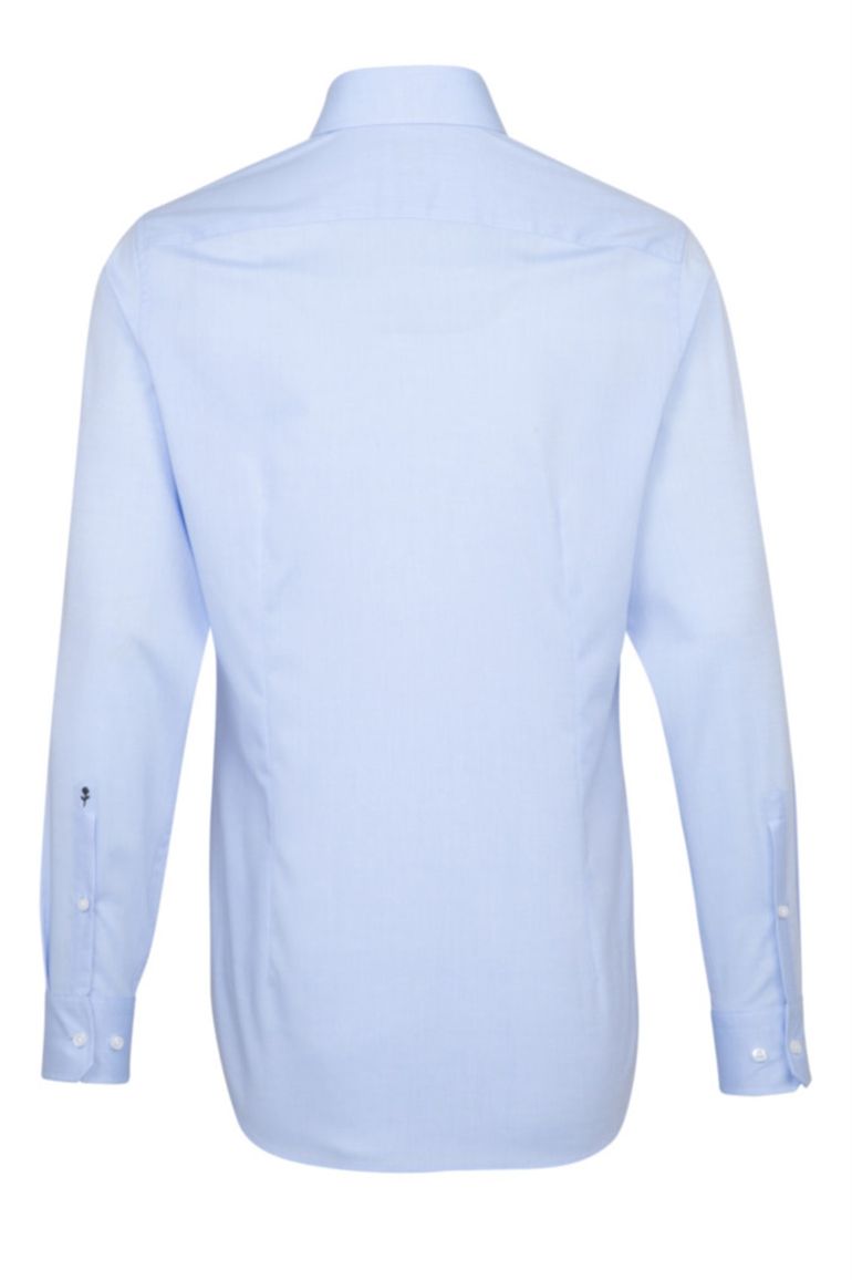 Seidensticker overhemd light blue witte knoop