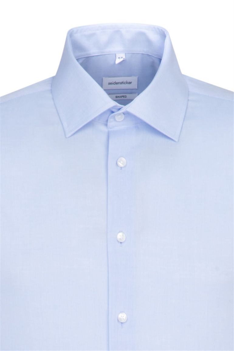 Seidensticker overhemd light blue witte knoop