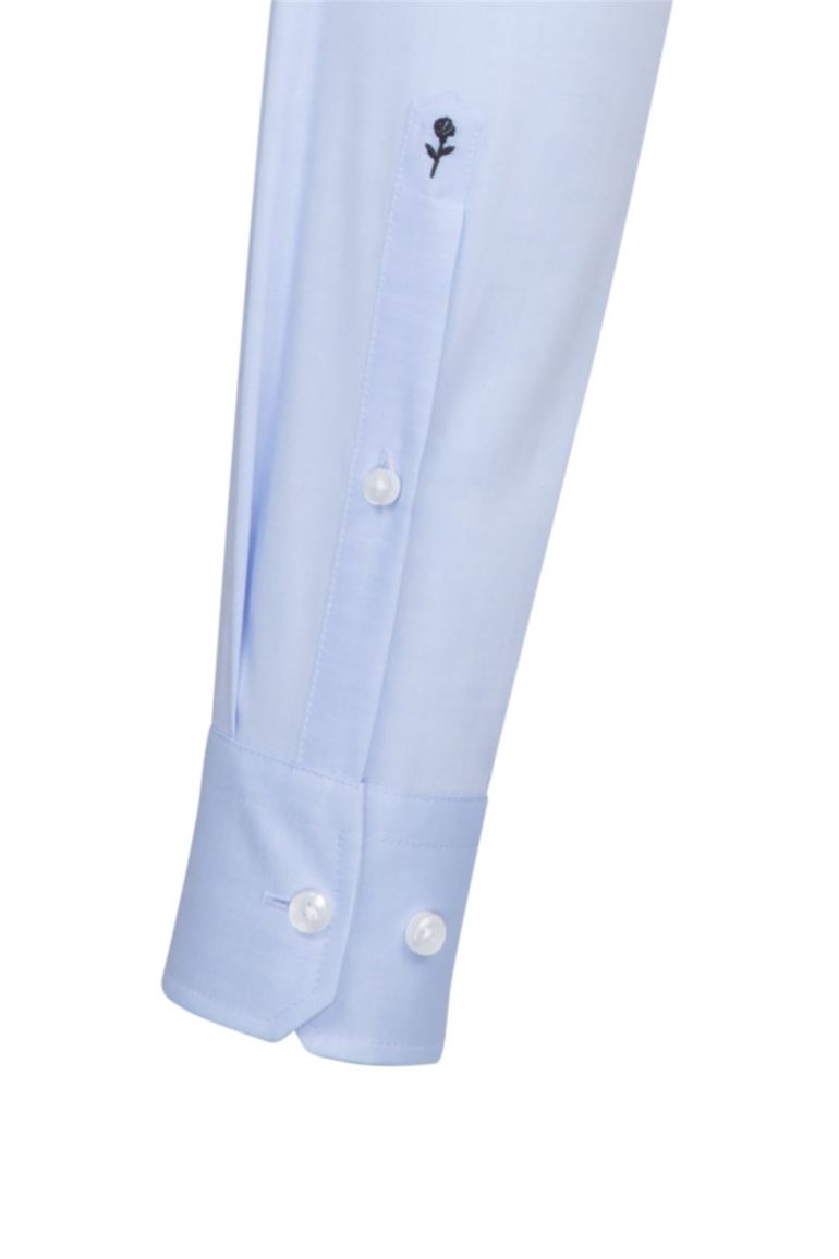 Seidensticker overhemd light blue witte knoop