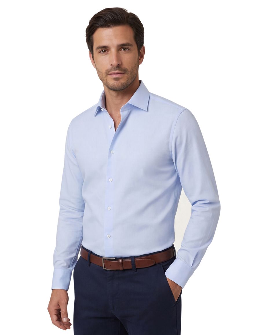 Seidensticker overhemd light blue witte knoop