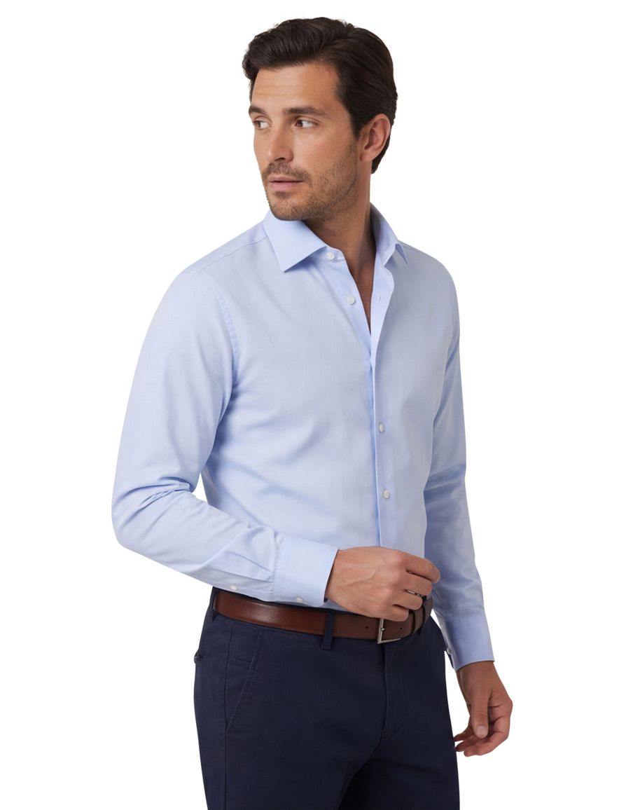 Seidensticker overhemd light blue witte knoop