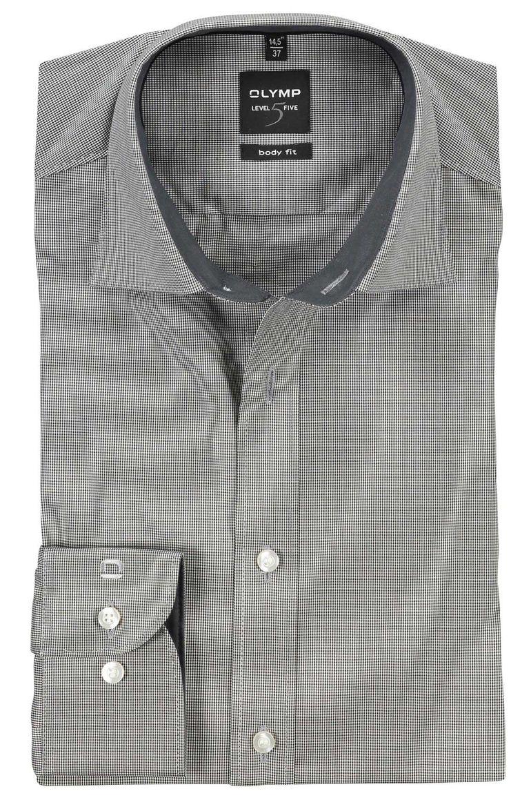 Olymp overhemd Sandinavisch grijs dessin