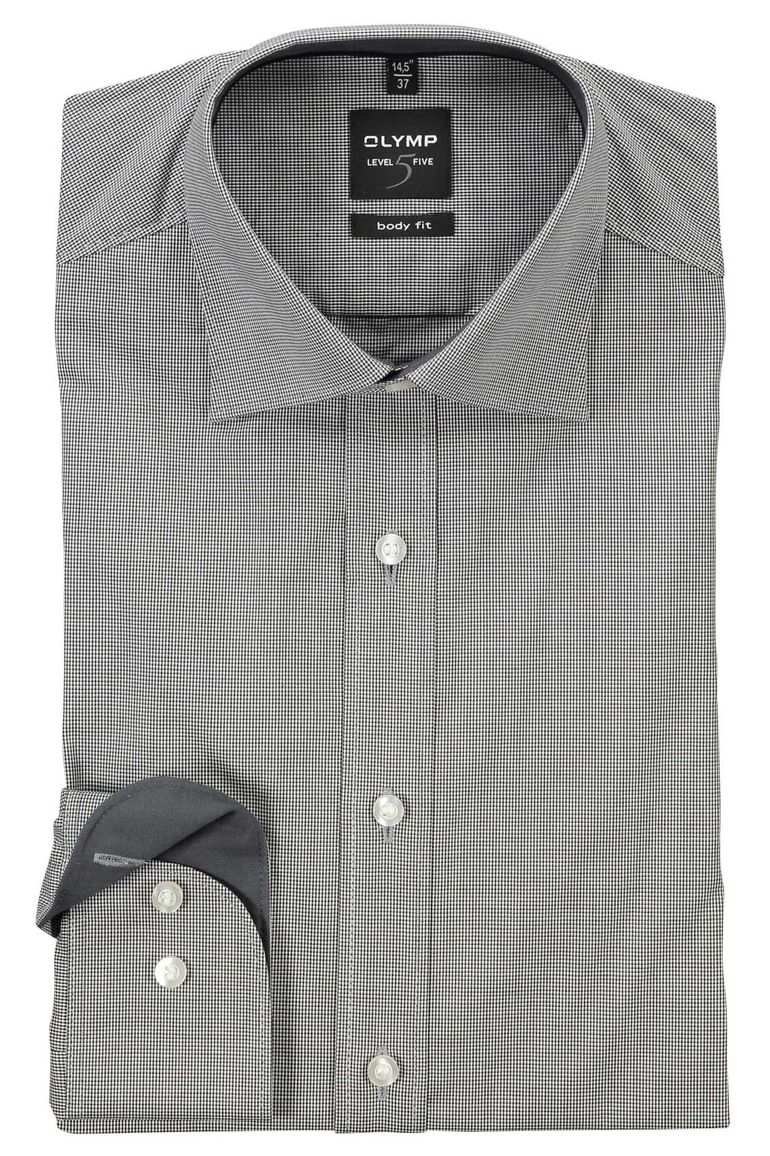 Olymp overhemd Sandinavisch grijs dessin