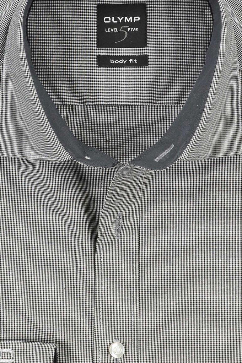 Olymp overhemd Sandinavisch grijs dessin