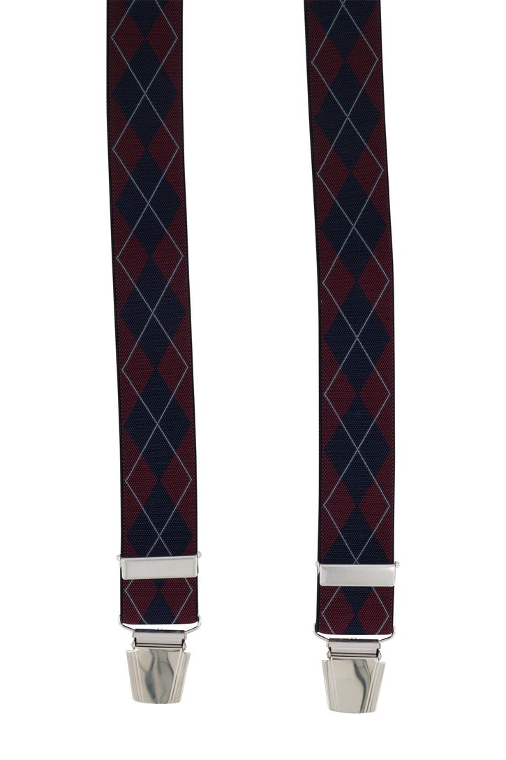 Lindenmann bretels bordeaux navy motief