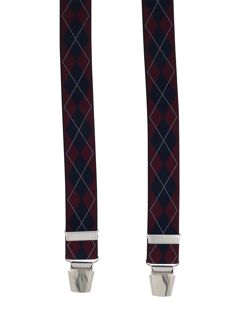 Lindenmann bretels bordeaux navy motief